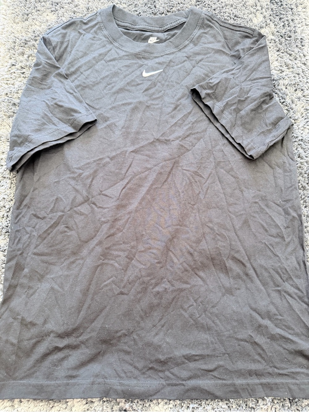 Nike Men's Charcoal Short Sleeve Crew T-Shirt with Swoosh